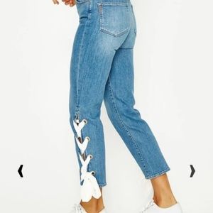 Paige Ribbon Blue Denim Jeans